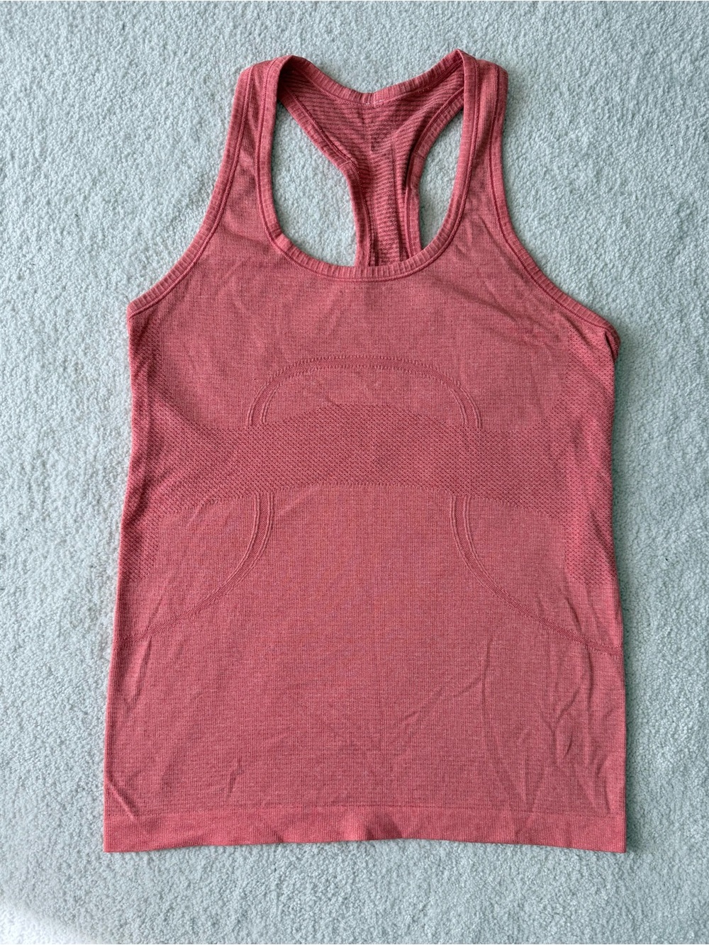 Lululemon Women's Seamless Racerback Athletic Tank Top - Coral Pink Size 6